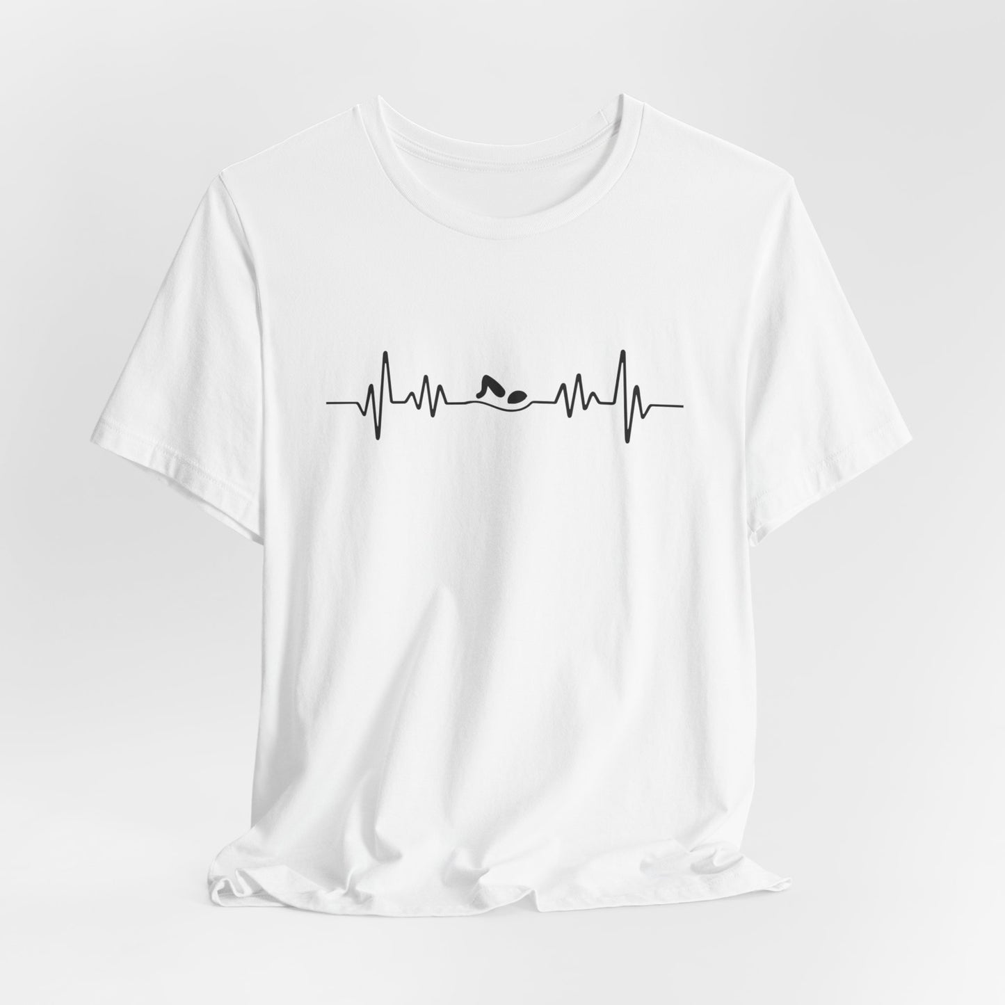 Swimming Freestyle EKG Heartbeat Pulse Line Design | Freestyle Stroke Shirt for Swimmers | Heartbeat Pulse Line T-Shirt