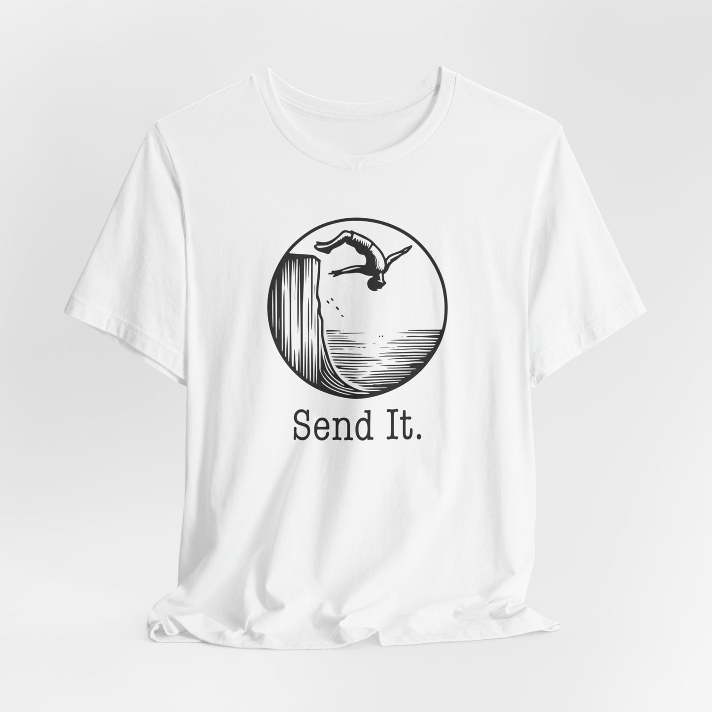 "Send It" Cliff Jumping T-shirt for Cliff Jumpers | Outdoorsy Adventure Lover Shirt