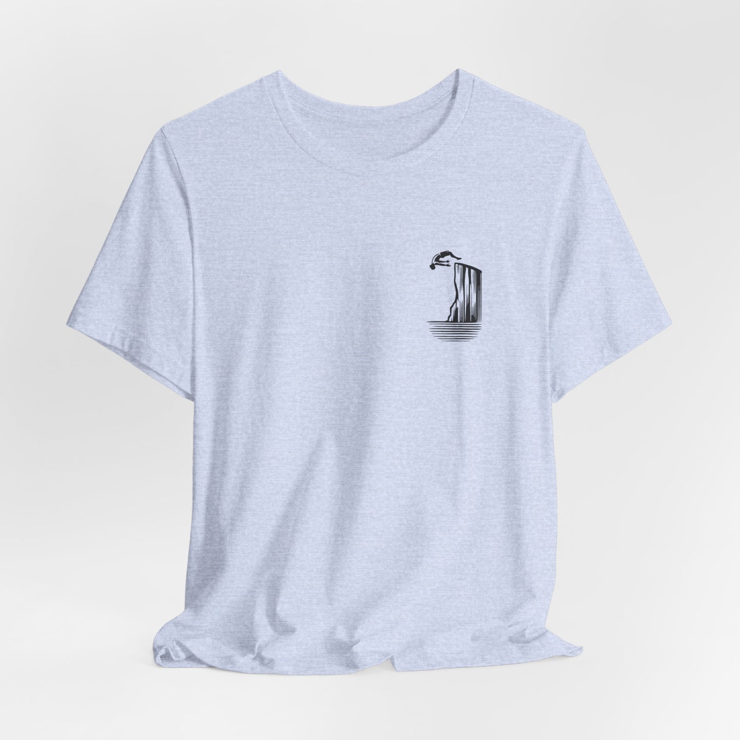 Cliff Jumping T-shirt for Cliff Jumpers - Minimalist Pocket Tee Design