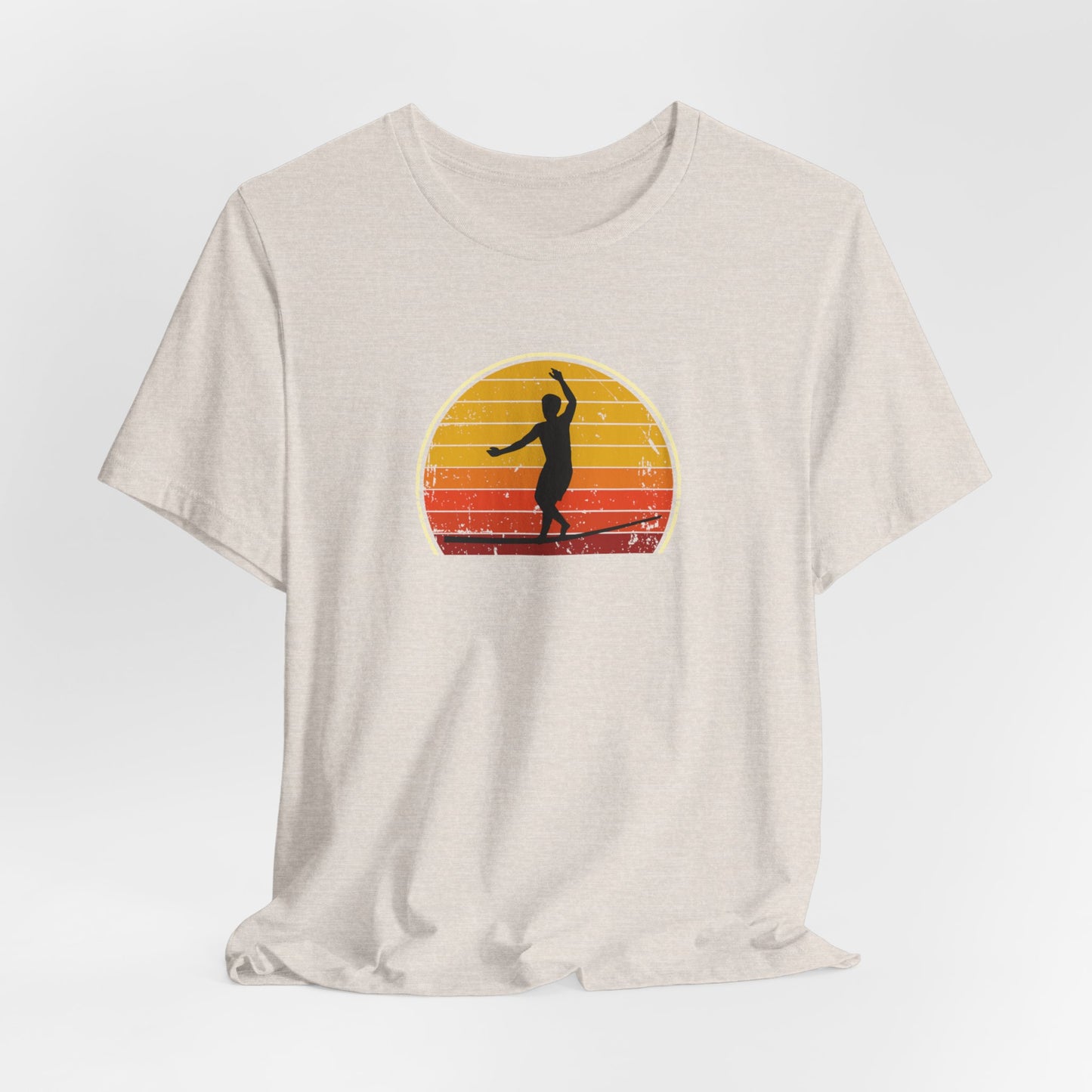 Retro Sunset Slackline T-Shirt | Vintage Inspired Slackline/Highline Shirt