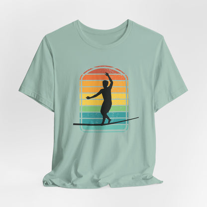 Retro Rainbow Slackline T-Shirt | Vintage Inspired Slackline/Highline Shirt