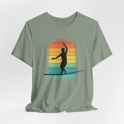 Retro Rainbow Slackline T-Shirt | Vintage Inspired Slackline/Highline Shirt