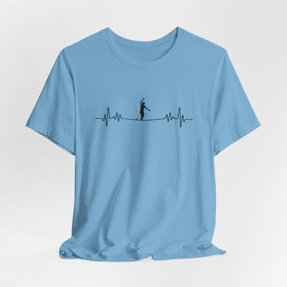 Highline EKG Heartbeat Pulse Line Design | Highline Shirt for Adventurous Thrill Seekers | Heartbeat Pulse Line T-Shirt