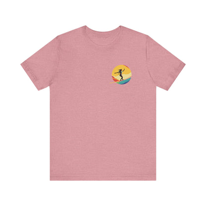 Slackline Shirt with Colorful Rainbow Moon Design Silhouette - Slackline/Highline Chest Icon Shirt