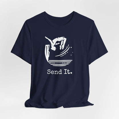 "Send It" Cliff Jumping T-shirt for Cliff Jumpers | Outdoorsy Adventure Lover Shirt