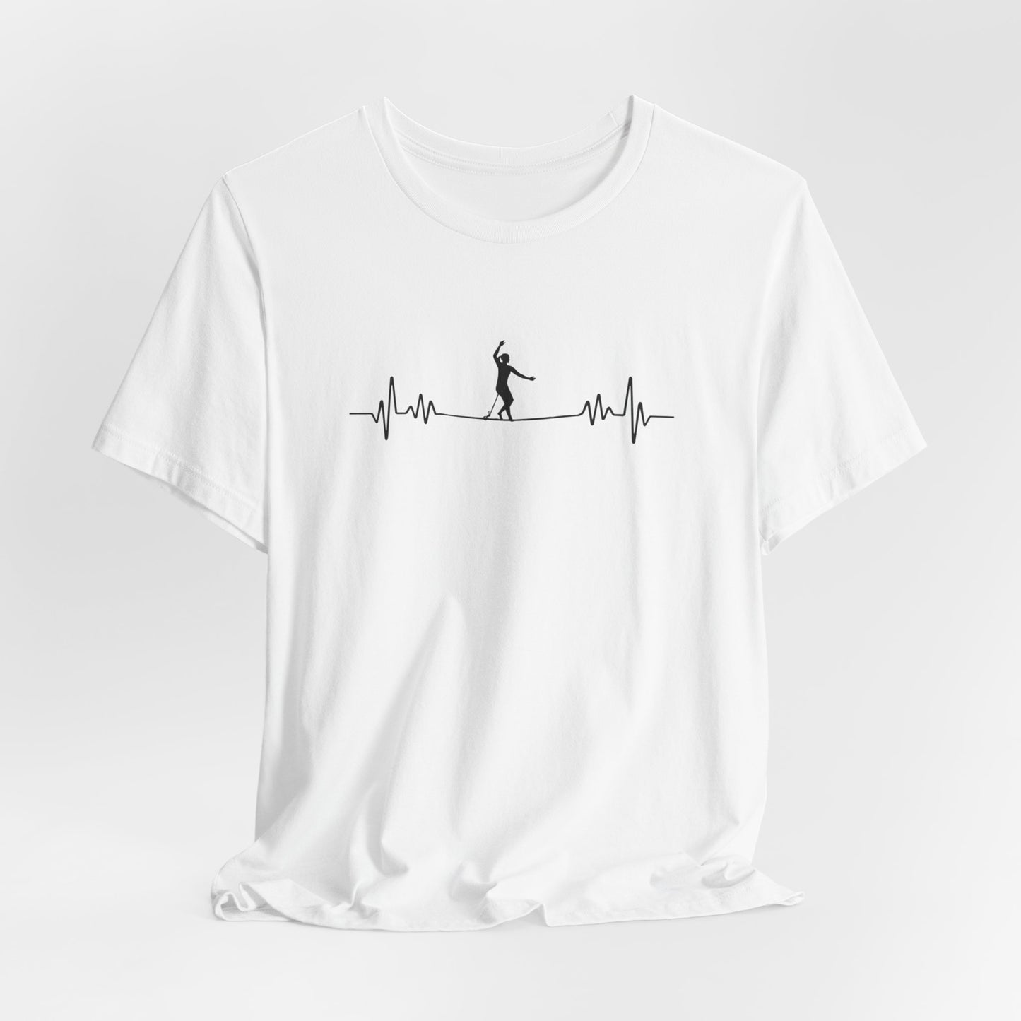 Female Highline EKG Heartbeat Pulse Line Design | Highline Shirt for Adventurous Thrill Seekers | Heartbeat Pulse Line T-Shirt