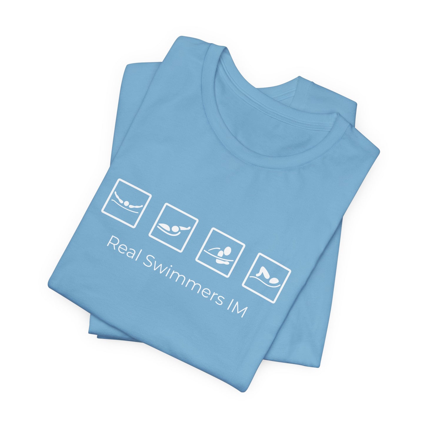 "Real Swimmers IM" IM Swim Shirt | Individual Medley (IM) Swimmer T-Shirt - Minimalistic Icon Design