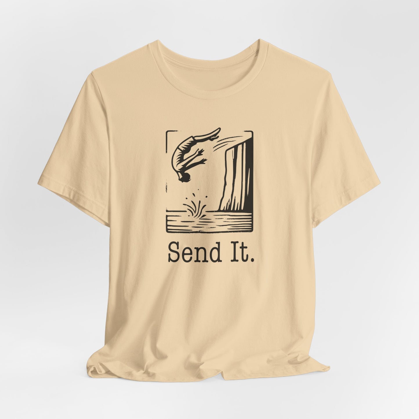 "Send It" Cliff Jumping T-shirt for Cliff Jumper | Adventure Lover Shirt for Outdoor Enthusiast