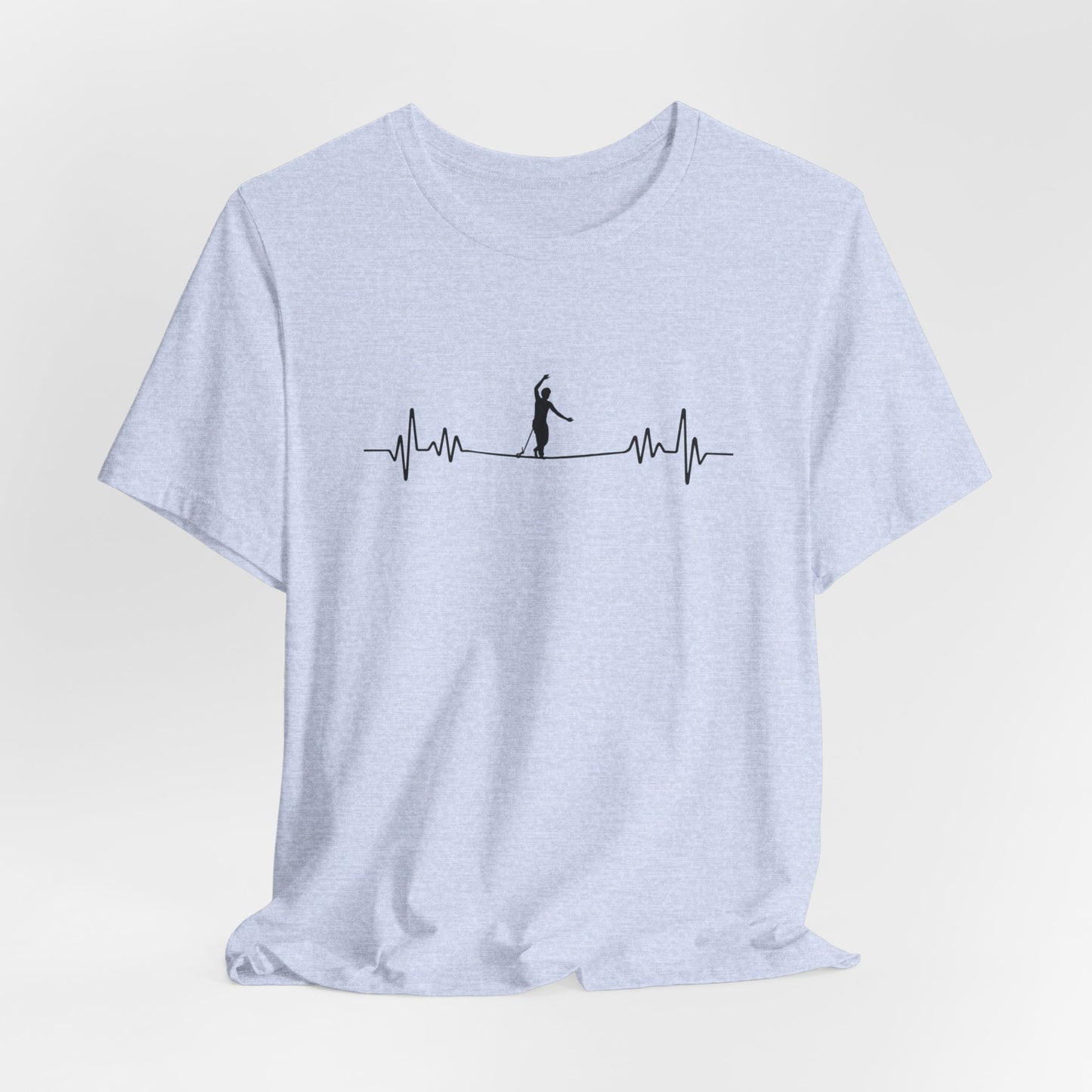 Highline EKG Heartbeat Pulse Line Design | Highline Shirt for Adventurous Thrill Seekers | Heartbeat Pulse Line T-Shirt