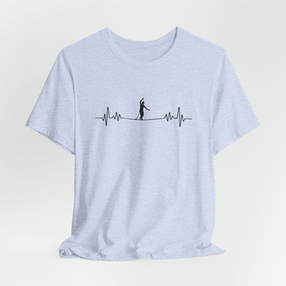 Highline EKG Heartbeat Pulse Line Design | Highline Shirt for Adventurous Thrill Seekers | Heartbeat Pulse Line T-Shirt