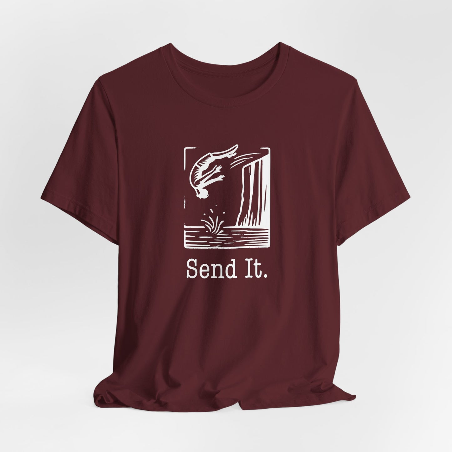 "Send It" Cliff Jumping T-shirt for Cliff Jumper | Adventure Lover Shirt for Outdoor Enthusiast