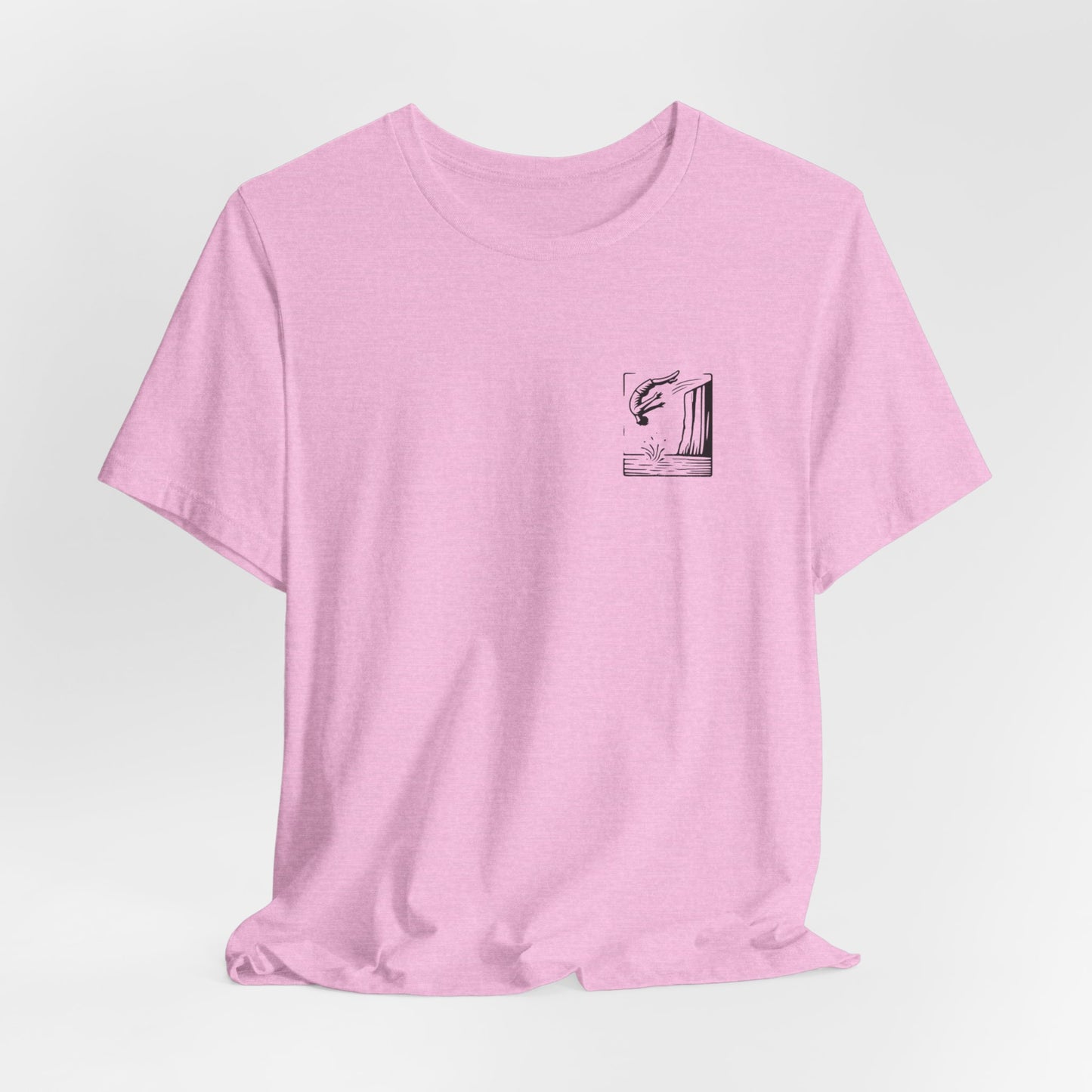 Cliff Jumping T-shirt for Cliff Jumpers - Minimalist Pocket Tee Design