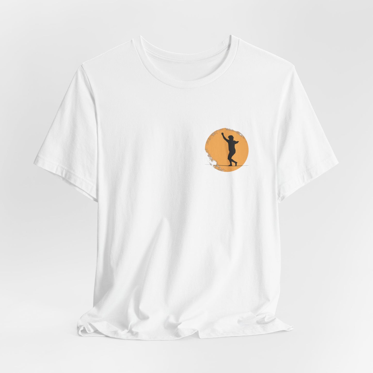 Slackline Shirt - Silhouette Moon Chest Icon - Cool, Minimalist Slackline/Highline T-Shirt