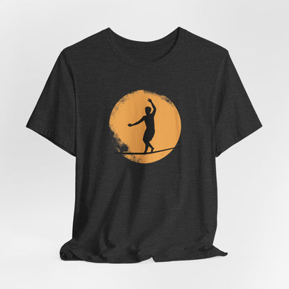 Slackline Shirt - Silhouette Moon - Cool, Minimalist Slackline/Highline T-Shirt