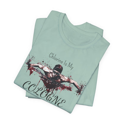 "Chlorine Is My Cologne" - Swim Shirt | Funny Male Swimming T-Shirt for Boys