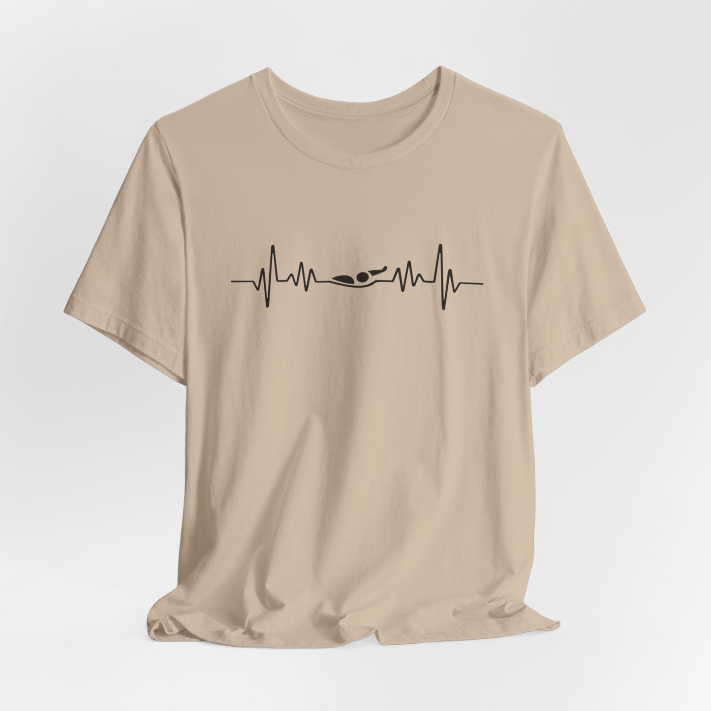 Swimming Backstroke EKG Heartbeat Pulse Line Design | Back Stroke Shirt for Swimmers | Heartbeat Pulse Line T-Shirt