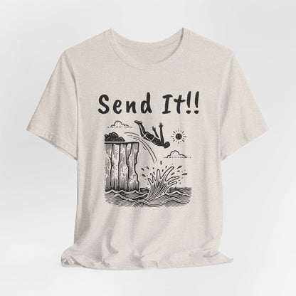 Doodle Design Cliff Jumping T-shirt for Thrill Seeker Shirt,  Adventure Lovers, and Outdoor Enthusiast