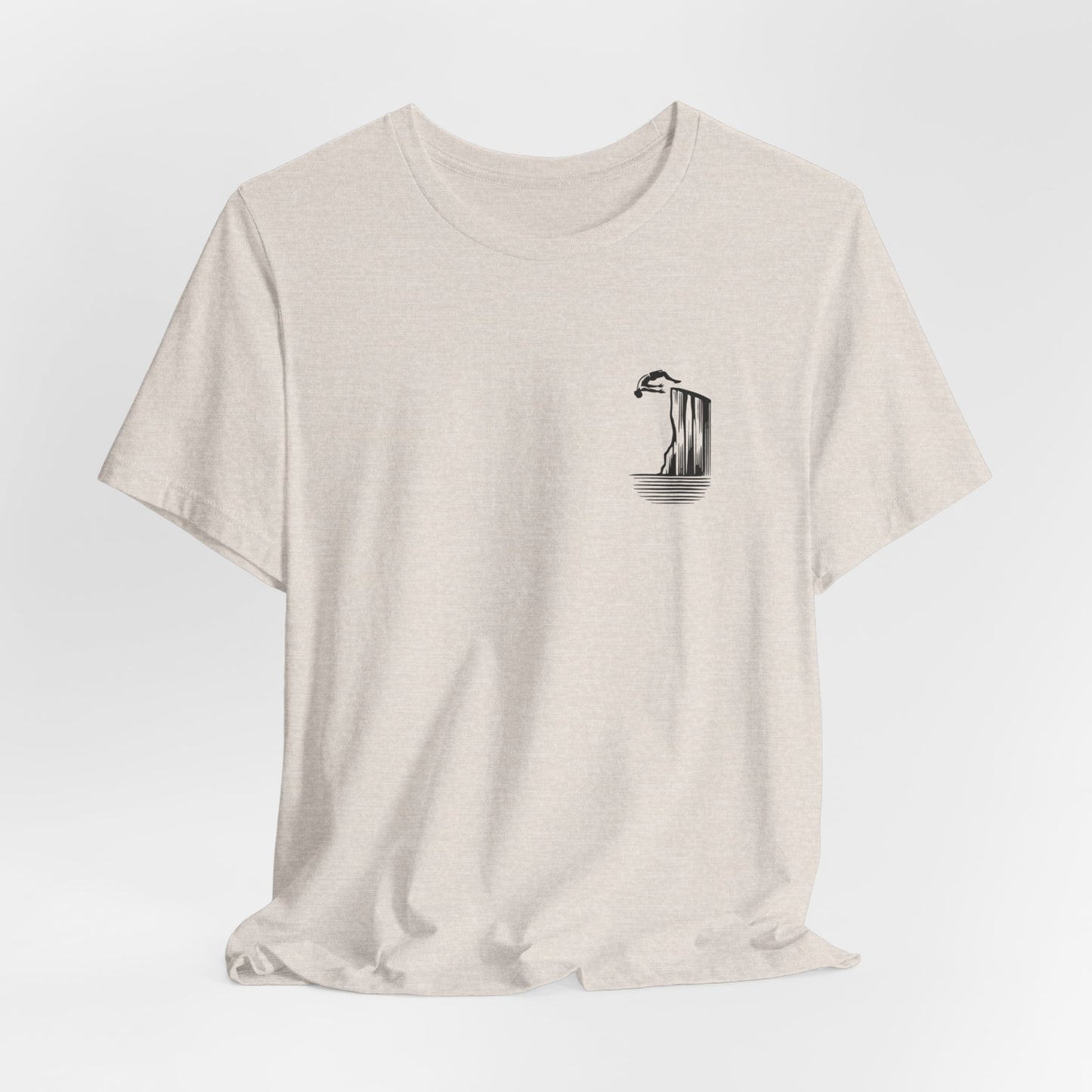 Cliff Jumping T-shirt for Cliff Jumpers - Minimalist Pocket Tee Design