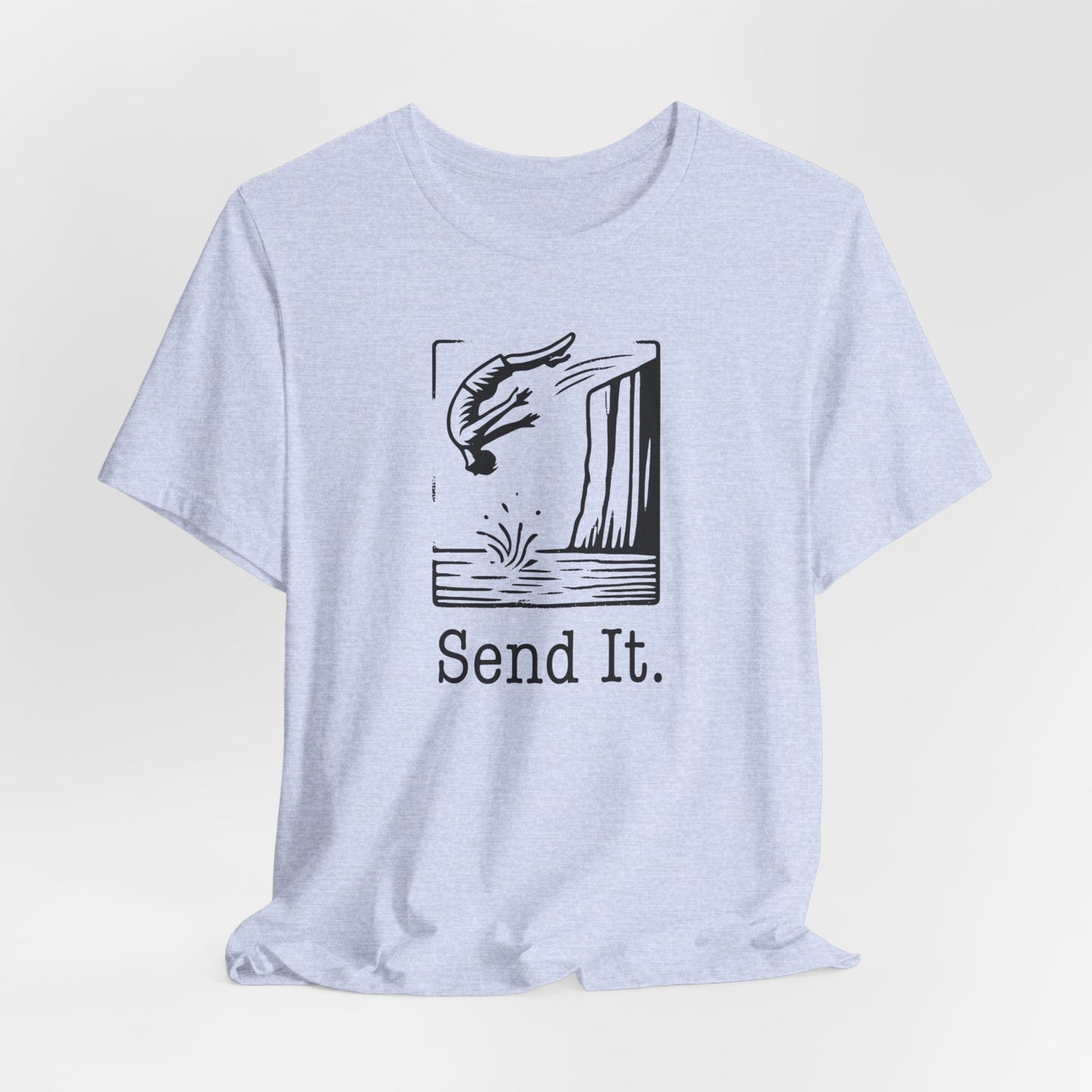 "Send It" Cliff Jumping T-shirt for Cliff Jumper | Adventure Lover Shirt for Outdoor Enthusiast