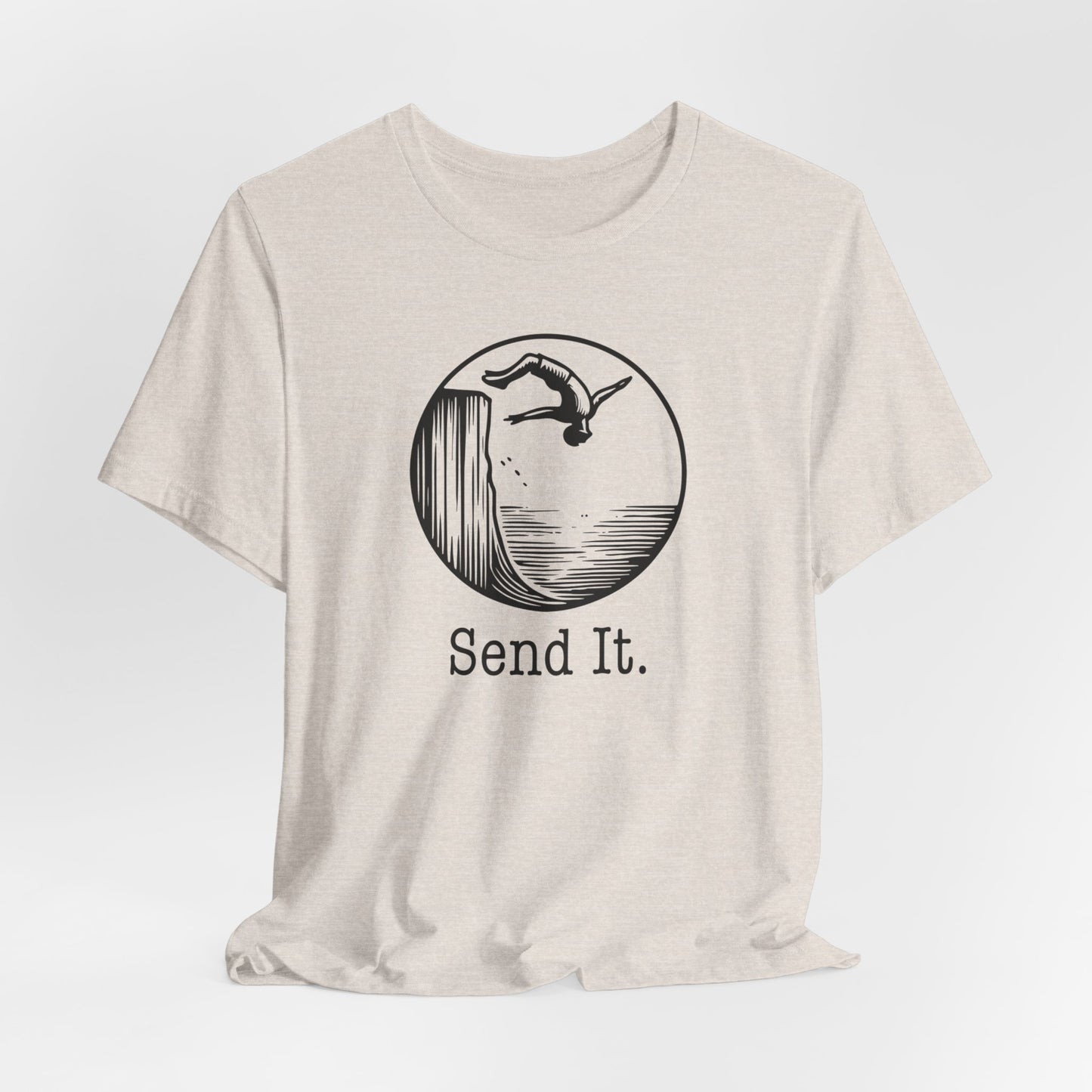 "Send It" Cliff Jumping T-shirt for Cliff Jumpers | Outdoorsy Adventure Lover Shirt