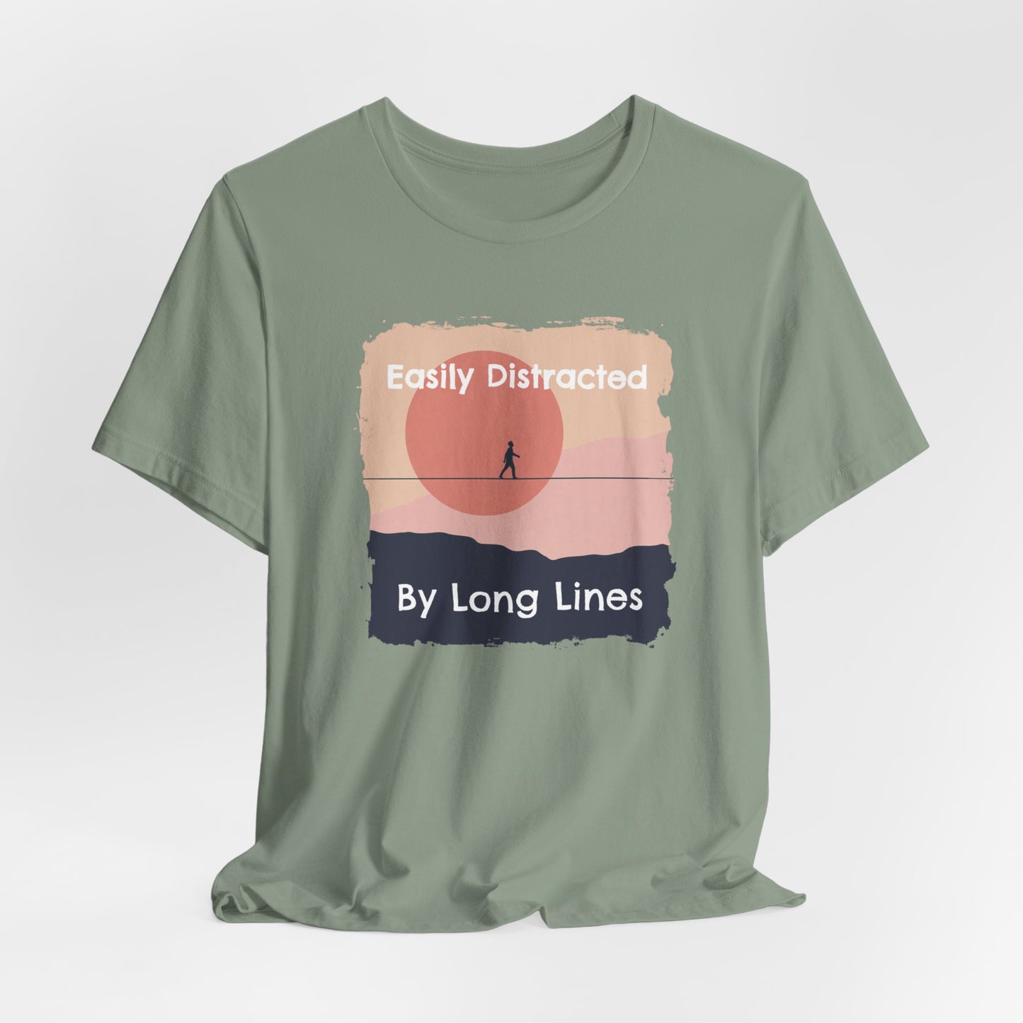 "Easily Distracted By Lines" Funny Highline/Slackline Shirt | Simple, Modern Slackline T-Shirt