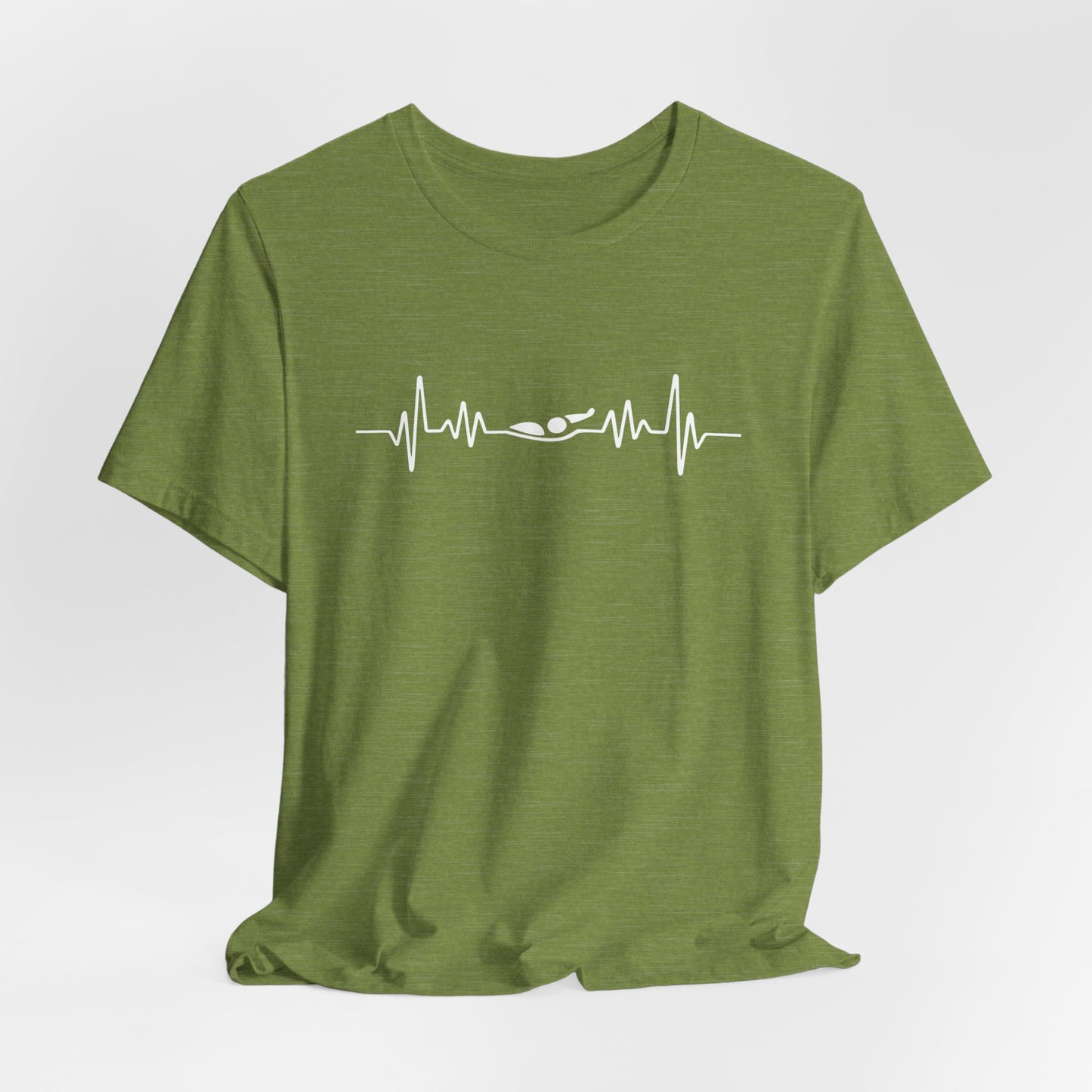 Swimming Backstroke EKG Heartbeat Pulse Line Design | Back Stroke Shirt for Swimmers | Heartbeat Pulse Line T-Shirt