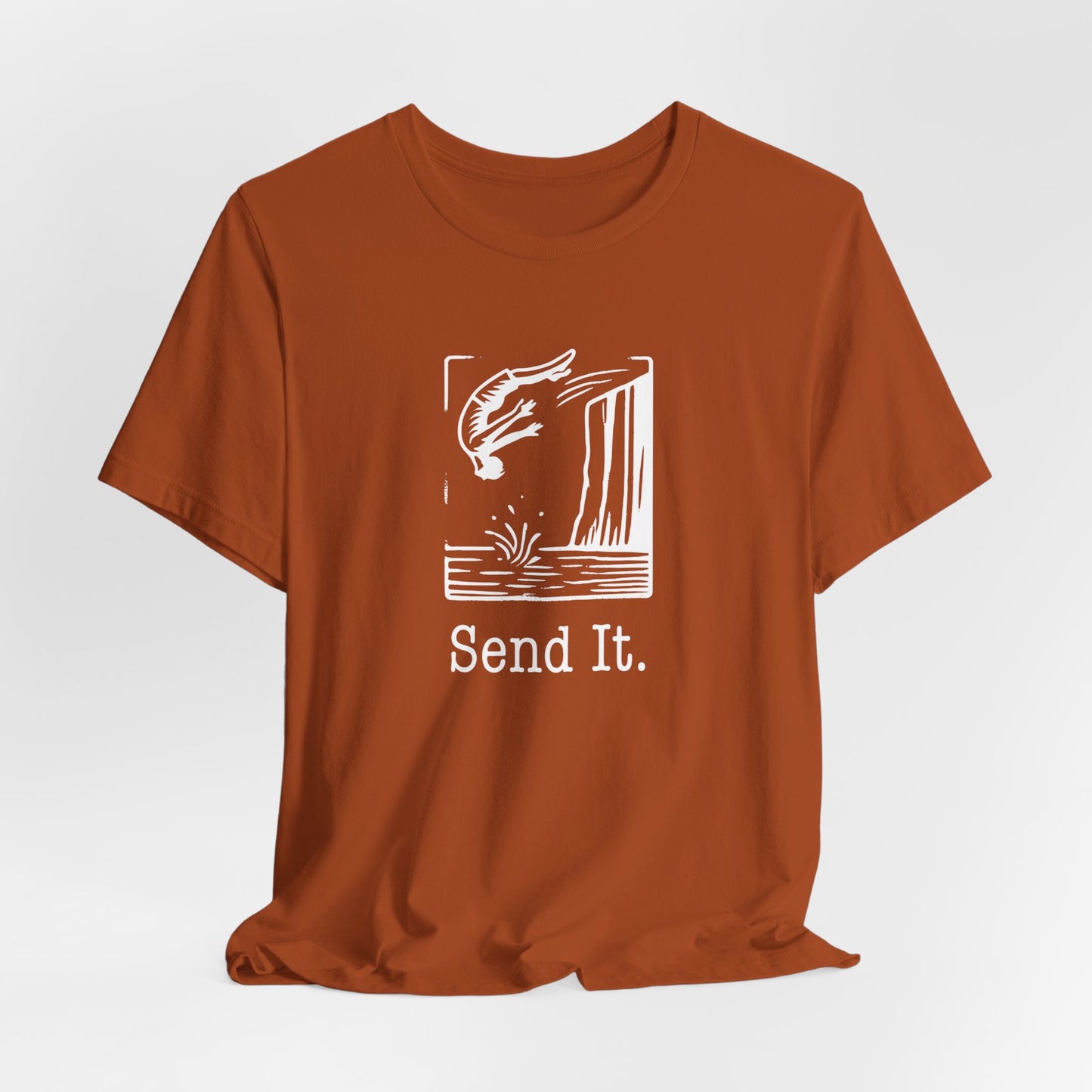 "Send It" Cliff Jumping T-shirt for Cliff Jumper | Adventure Lover Shirt for Outdoor Enthusiast