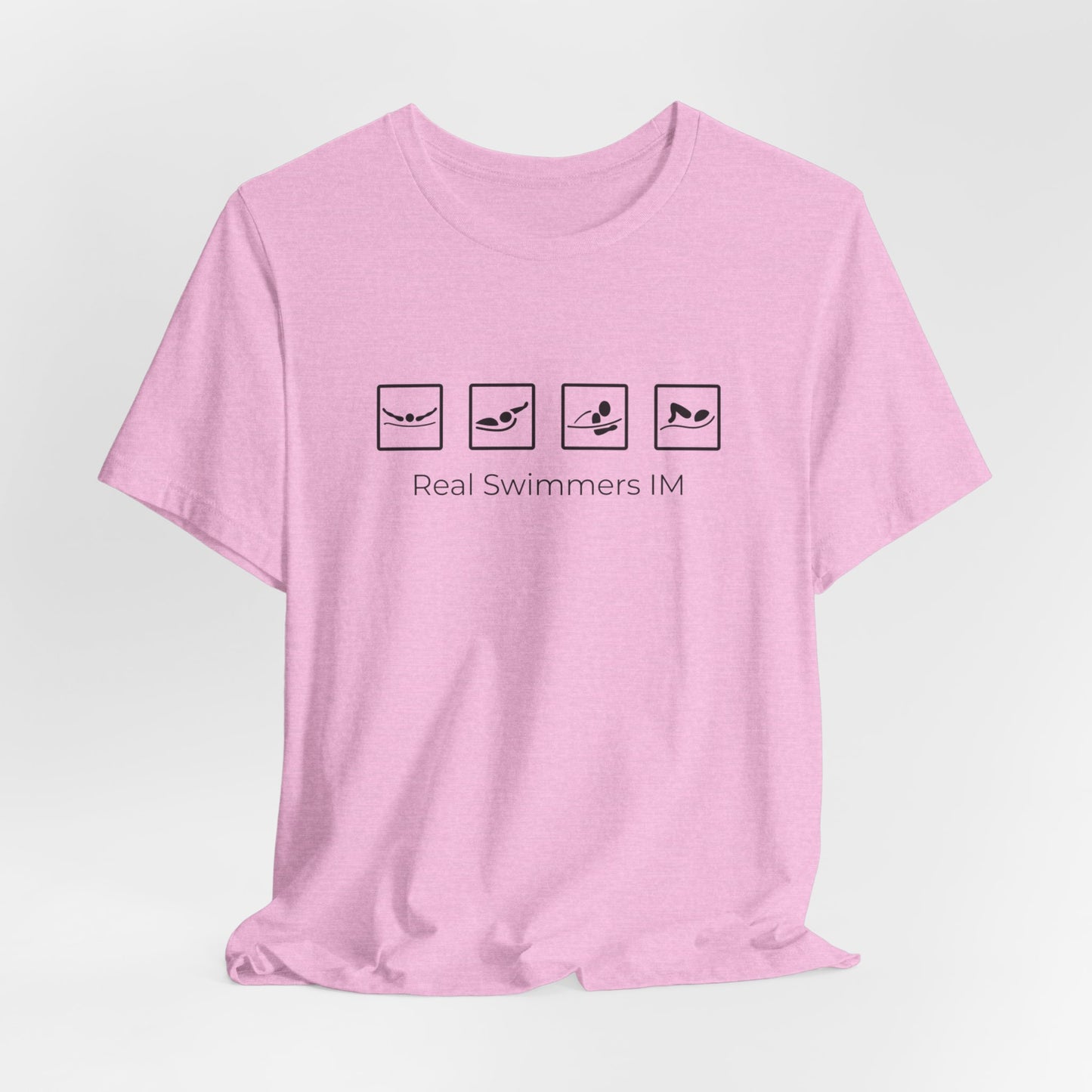 "Real Swimmers IM" IM Swim Shirt | Individual Medley (IM) Swimmer T-Shirt - Minimalistic Icon Design