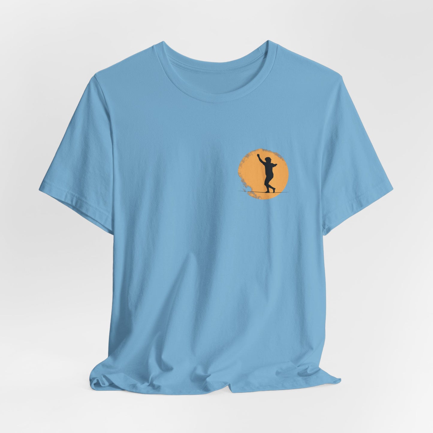 Slackline Shirt - Silhouette Moon Chest Icon - Cool, Minimalist Slackline/Highline T-Shirt