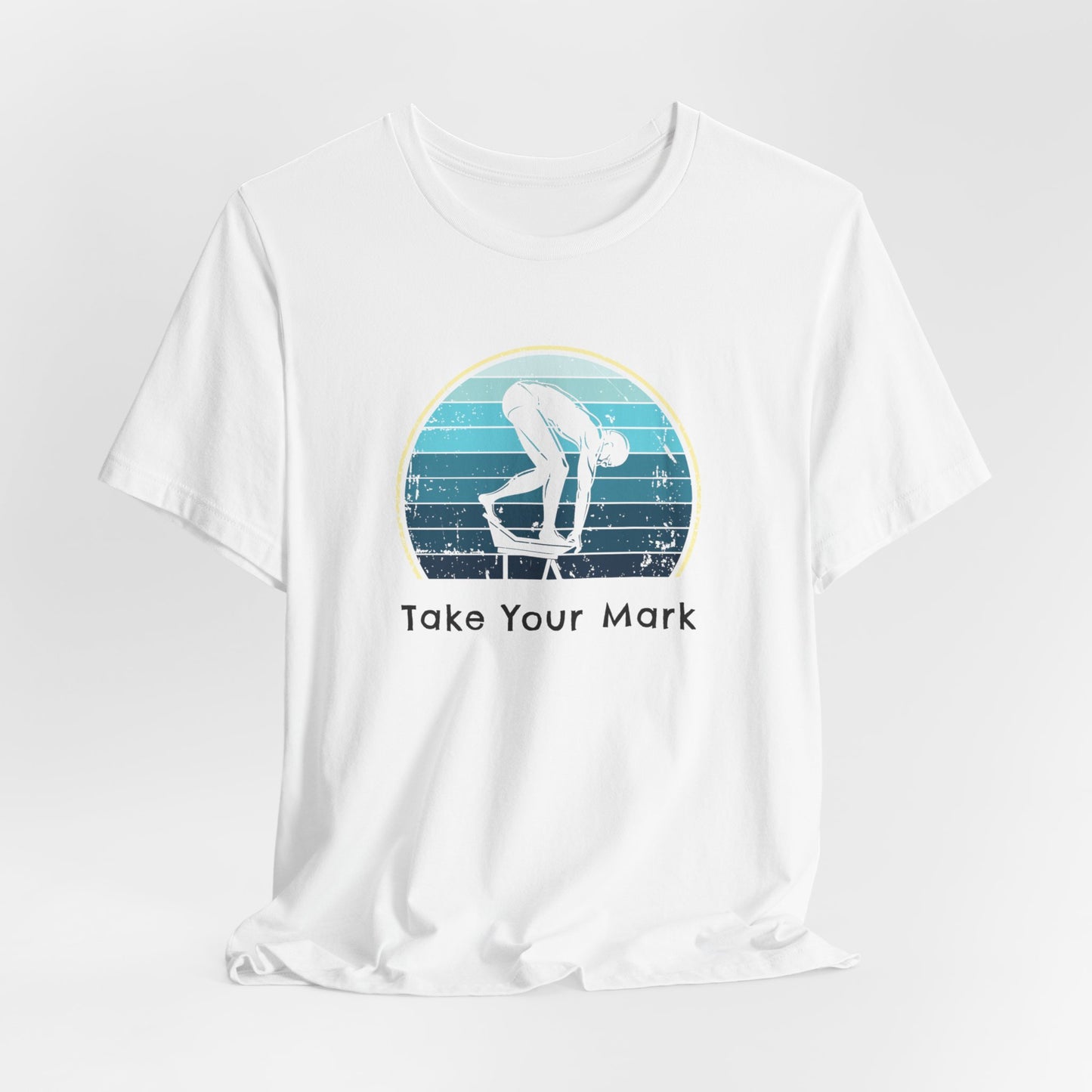 "Take Your Mark" - Swim Shirt | Retro Vintage Style Swimming T-Shirt