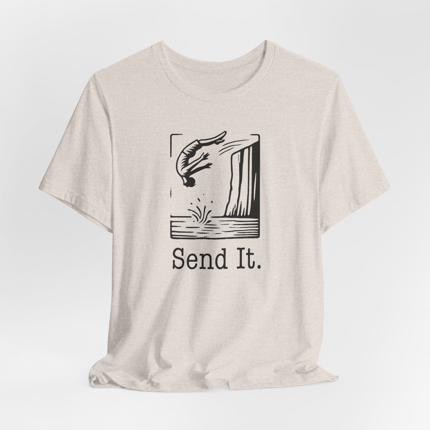 "Send It" Cliff Jumping T-shirt for Cliff Jumper | Adventure Lover Shirt for Outdoor Enthusiast