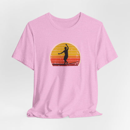 Retro Sunset Slackline T-Shirt | Vintage Inspired Slackline/Highline Shirt