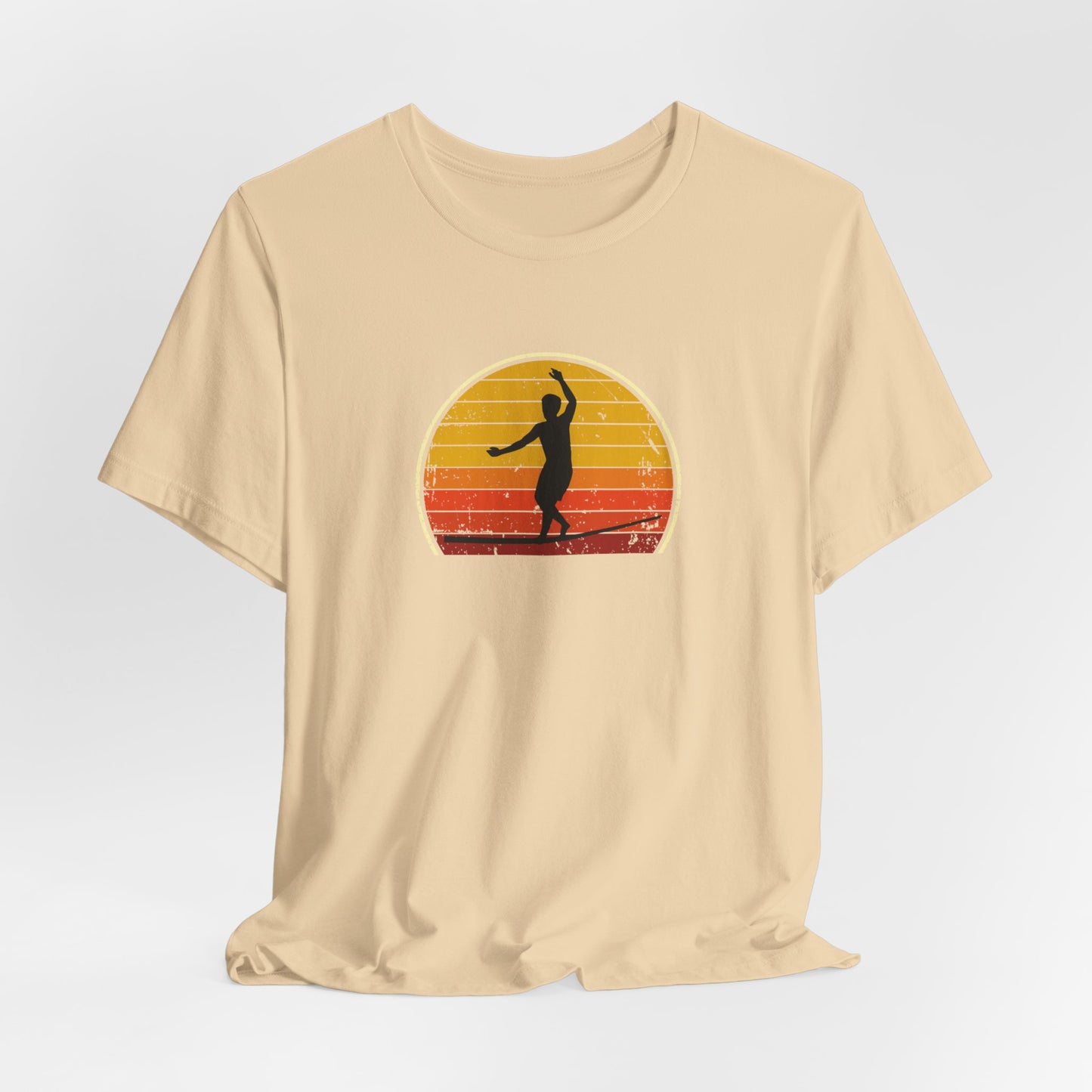 Retro Sunset Slackline T-Shirt | Vintage Inspired Slackline/Highline Shirt