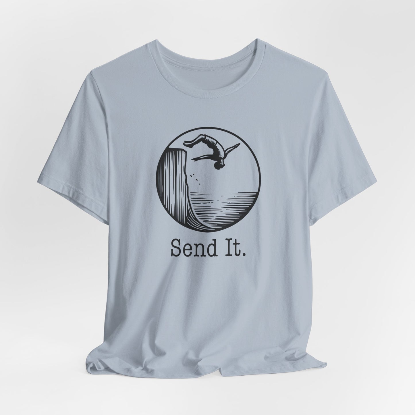 "Send It" Cliff Jumping T-shirt for Cliff Jumpers | Outdoorsy Adventure Lover Shirt