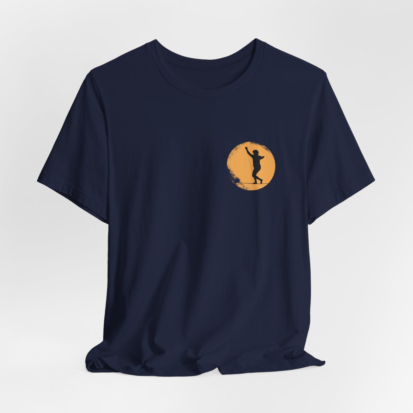 Slackline Shirt - Silhouette Moon Chest Icon - Cool, Minimalist Slackline/Highline T-Shirt