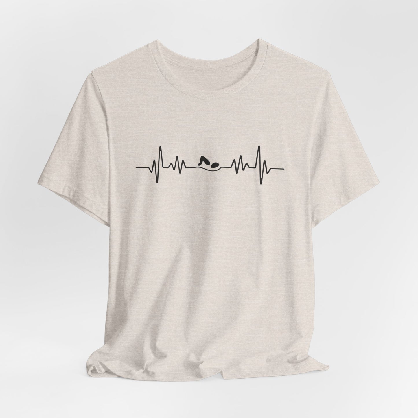 Swimming Freestyle EKG Heartbeat Pulse Line Design | Freestyle Stroke Shirt for Swimmers | Heartbeat Pulse Line T-Shirt