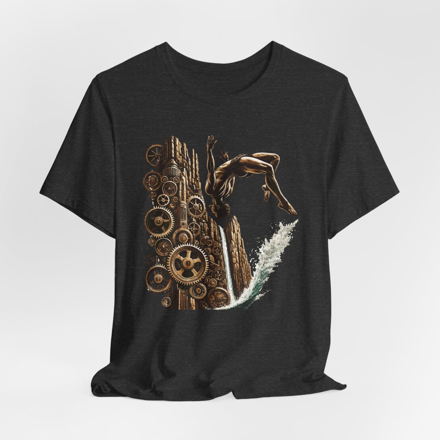 Steampunk Cliff Jumping T-Shirt | Cliff Jumper Graphic Tee