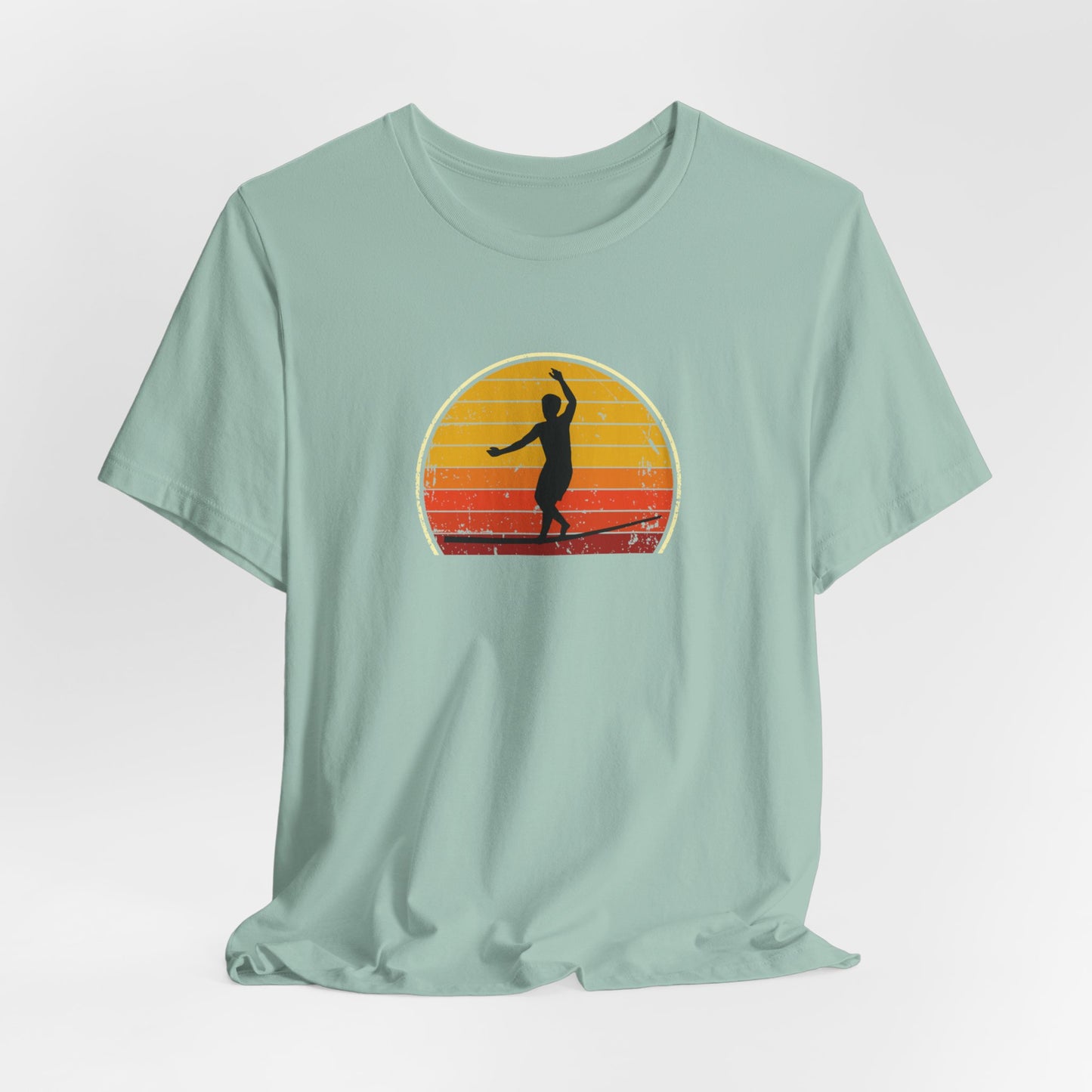 Retro Sunset Slackline T-Shirt | Vintage Inspired Slackline/Highline Shirt