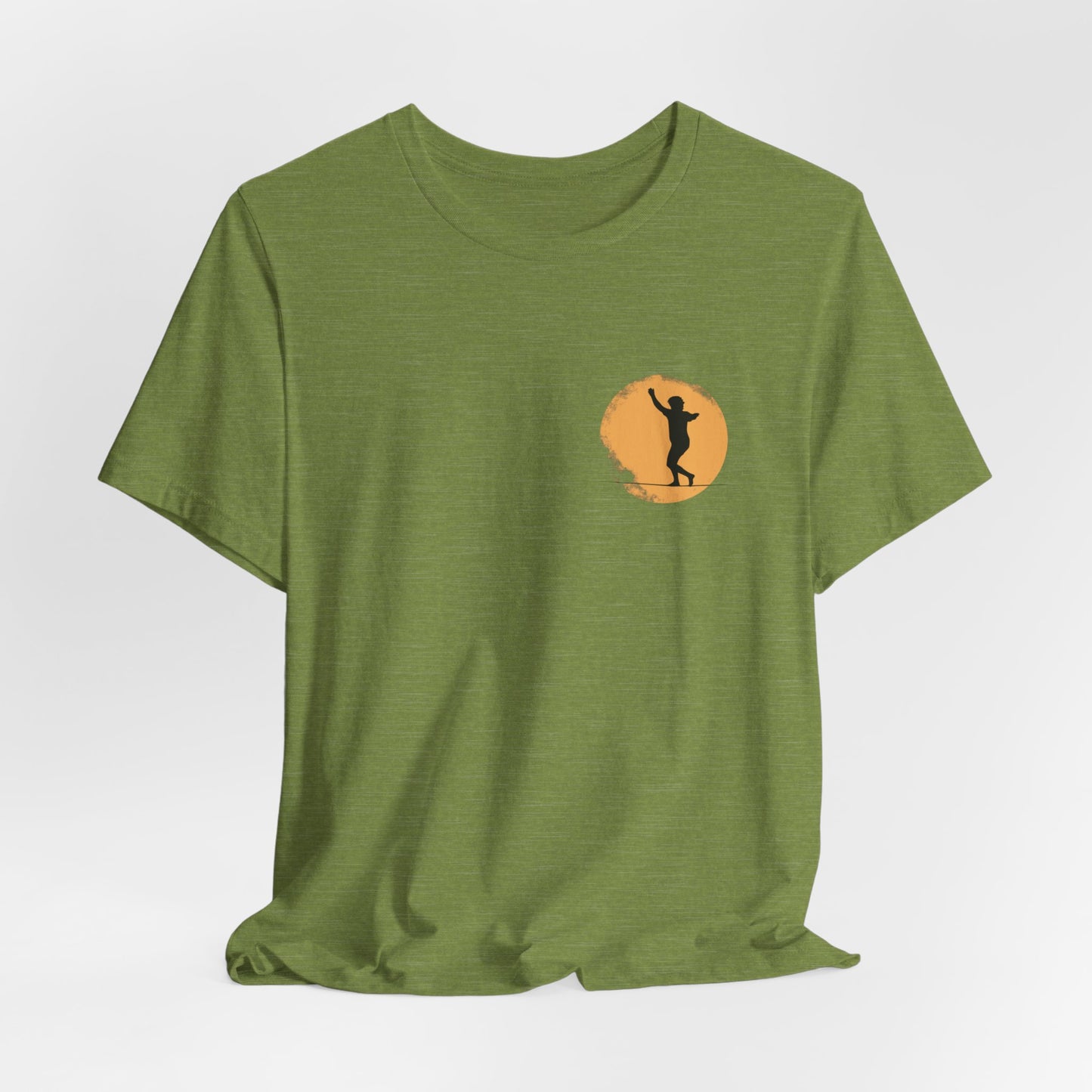 Slackline Shirt - Silhouette Moon Chest Icon - Cool, Minimalist Slackline/Highline T-Shirt