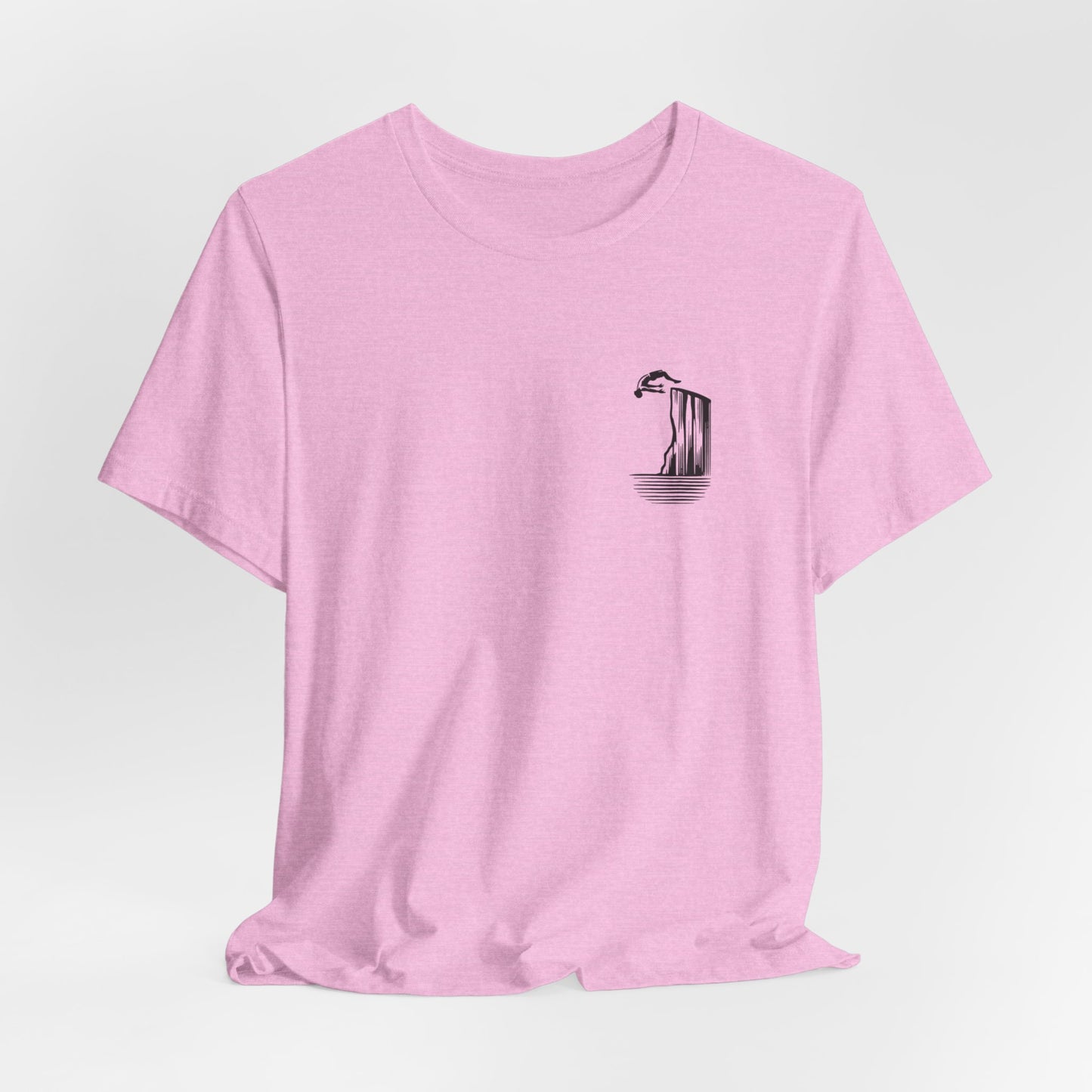 Cliff Jumping T-shirt for Cliff Jumpers - Minimalist Pocket Tee Design