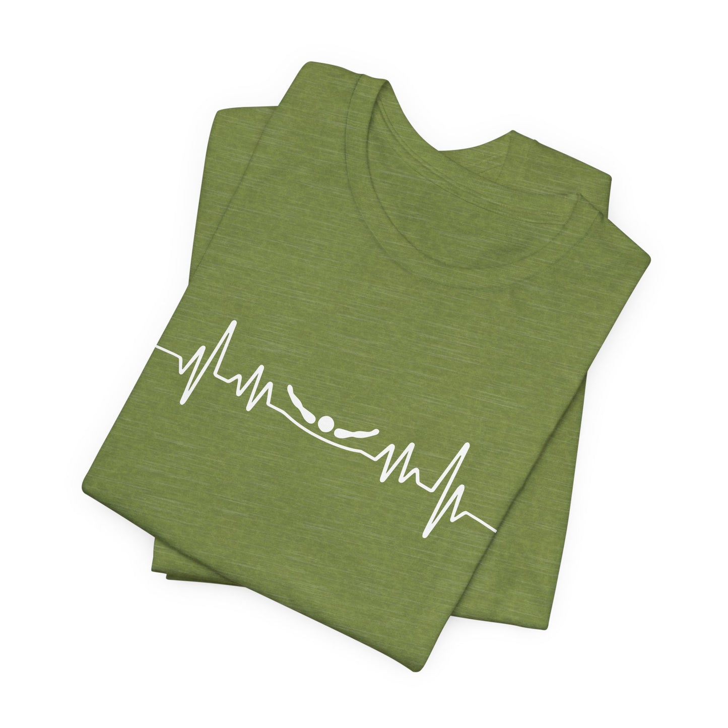 Swimming Butterfly EKG Heartbeat Pulse Line Design | Butterfly Stroke Shirt for Swimmers | Heartbeat Pulse Line T-Shirt