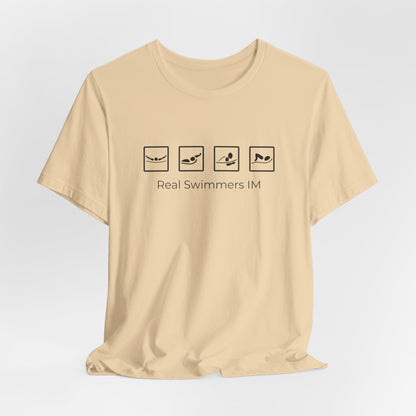 "Real Swimmers IM" IM Swim Shirt | Individual Medley (IM) Swimmer T-Shirt - Minimalistic Icon Design