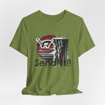 Grunge Distressed "Send It" Cliff Jumping Shirt - Graphic Tee for Thrill Seeker and Adventure Lovers