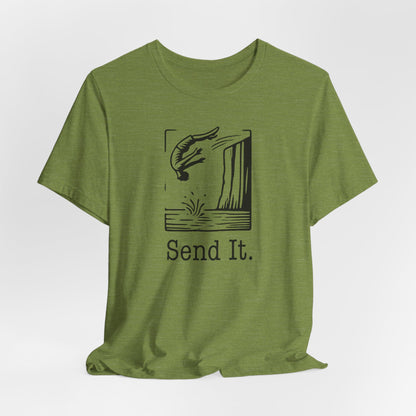 "Send It" Cliff Jumping T-shirt for Cliff Jumper | Adventure Lover Shirt for Outdoor Enthusiast