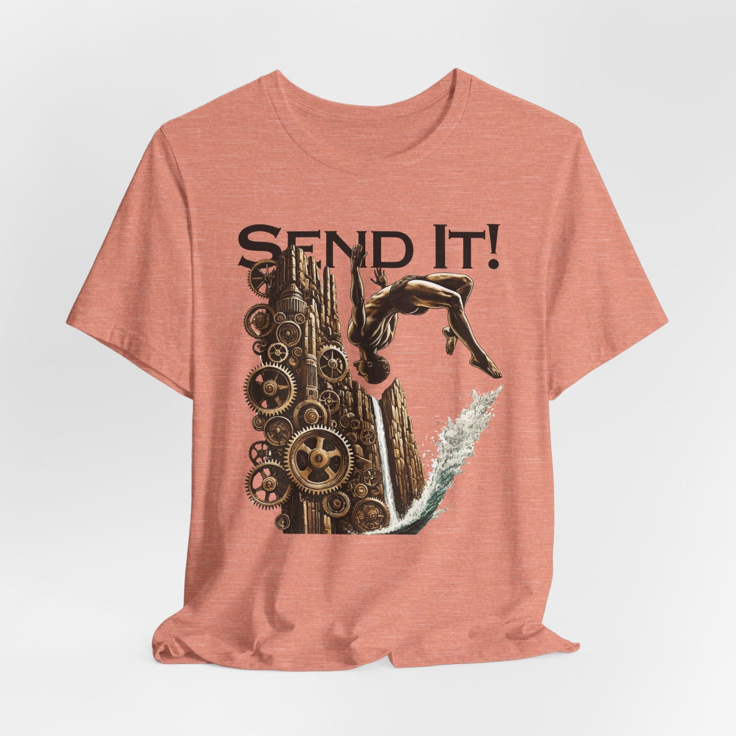 Steampunk "Send It" Cliff Jumping T-Shirt | Cliff Jumper Graphic Tee