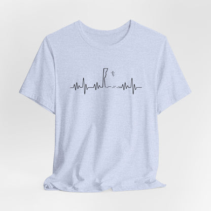 EKG Heartbeat Pulse Line Design - Cliff Jumping | Cliff Jumper Shirt for Adventurous Thrill Seekers | Heartbeat Pulse Line T-Shirt