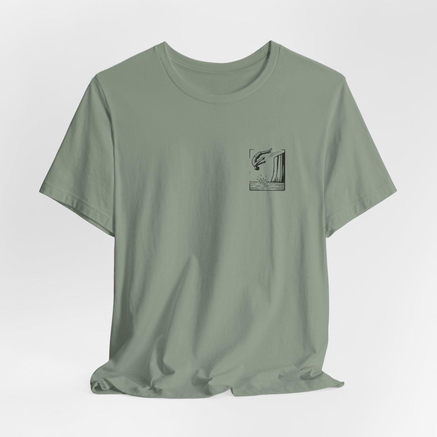 Cliff Jumping T-shirt for Cliff Jumpers - Minimalist Pocket Tee Design