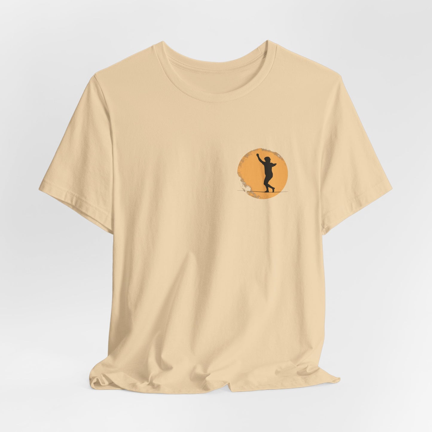 Slackline Shirt - Silhouette Moon Chest Icon - Cool, Minimalist Slackline/Highline T-Shirt