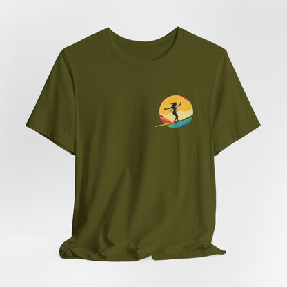 Slackline Shirt with Colorful Rainbow Moon Design Silhouette - Slackline/Highline Chest Icon Shirt