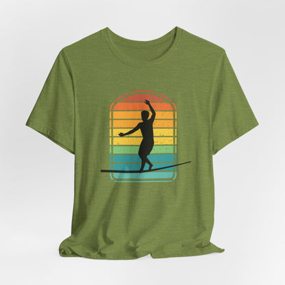 Retro Rainbow Slackline T-Shirt | Vintage Inspired Slackline/Highline Shirt